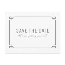 Grau Deko Chic Save the Date Postkarte