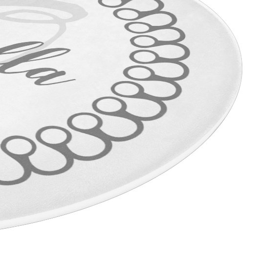 Grau dekorative Circle Monogram Cutting Board Schneidebrett (Ecke)