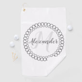 Grau dekorative Circle Monogram Golf Handtuch (Insitu)