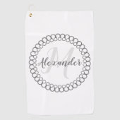 Grau dekorative Circle Monogram Golf Handtuch (Vorderseite)