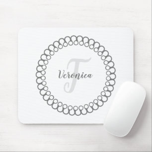 Grau dekorative Circle Monogram Maus Pad Mousepad