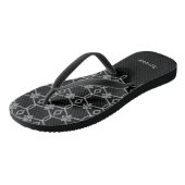 Grau dekoratives Seil, das schwarz umzäunt Badesandalen (Schrägansicht)