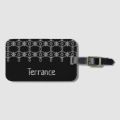 Grau dekoratives Seil, das schwarz umzäunt Gepäckanhänger (Vorderseite (Horizontal))