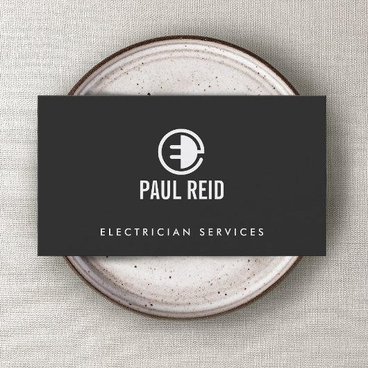Grau des modernen Electrician-Logos Visitenkarte