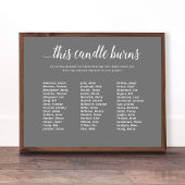 Grau dieses Candle Burns School Wiedersehen Memori Poster