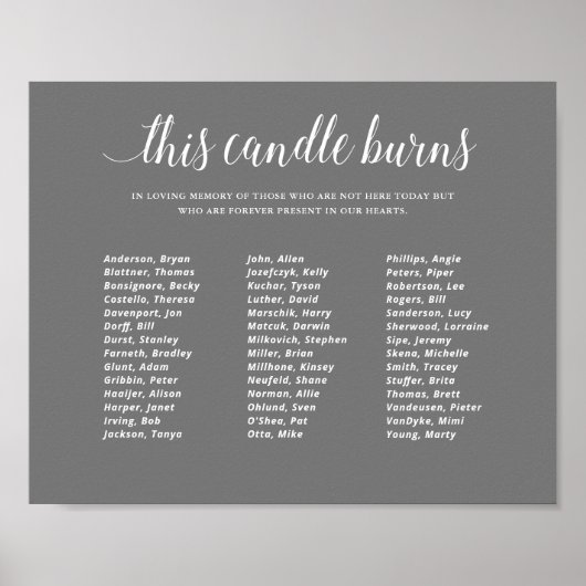 Grau dieses Candle Burns School Wiedersehen Memori Poster (Vorne)