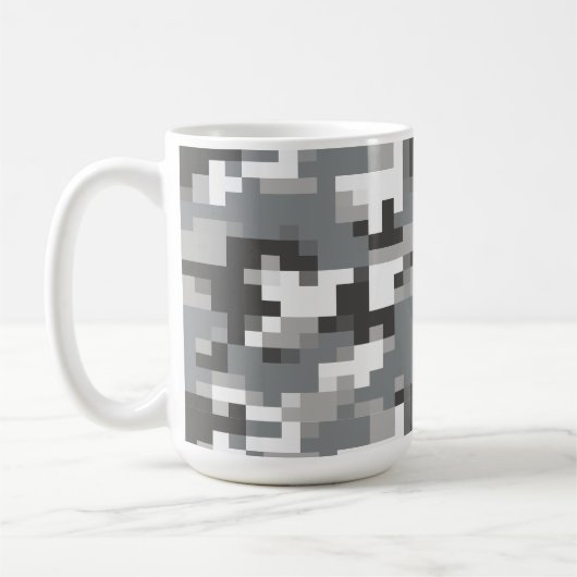 Grau Digital Camouflage Getränke Reisecoffee Mug Kaffeetasse (Links)