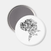 Grau-Doggenkopf Magnet (Vorderseite/Rückseite)
