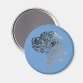 Grau-Doggenkopf Magnet (Vorderseite/Rückseite)