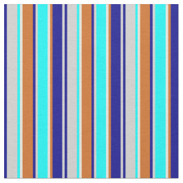 Grau, Dunkelblau, Schokolade, Beige und Cyan Lines Stoff