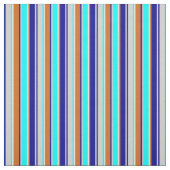 Grau, Dunkelblau, Schokolade, Beige und Cyan Lines Stoff (Muster)