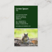 Grau Eichhörnchen - Dunkelgrün Visitenkarte (Rückseite)