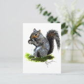 Grau-Eichhörnchen-Postkarte Postkarte (Stehend Vorderseite)