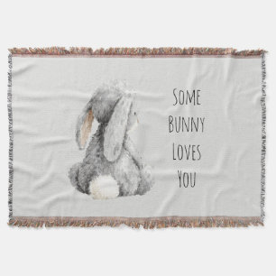 Grau Ein Hase liebt dich Decke