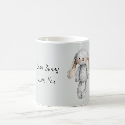 Grau Ein Hase liebt dich Kaffeetasse (Mittel)