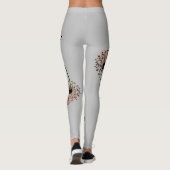 Grau einfach atmen Dandelion Inspirational Yoga Leggings (Rückseite)