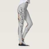 Grau einfach atmen Dandelion Inspirational Yoga Leggings (Rechts)