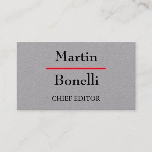 Grau Einzigartig Modernes Minimalistisch Visitenkarte (Vorderseite)