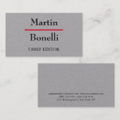 Grau Einzigartig Modernes Minimalistisch Visitenkarte (Vorne/Hinten)