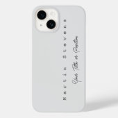 Grau einzigartiger moderner minimalistischer einfa Case-Mate iPhone hülle (Rückseite)