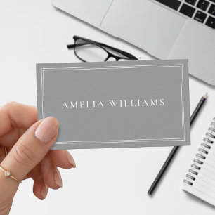 Grau Elegant Minimalistisch Professionell Visitenkarte