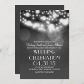 Grau-elegante Hochzeitslichte laden ein Einladung (Vorne/Hinten)