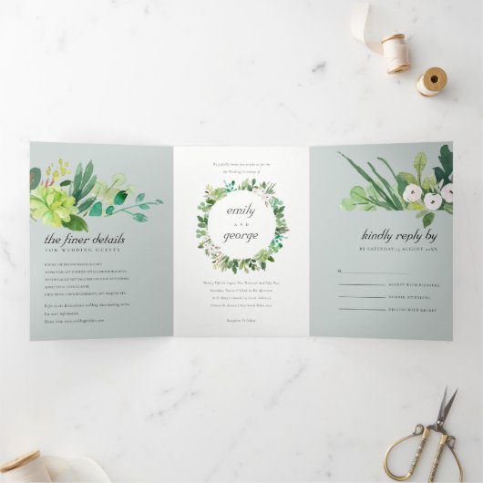 GRAU ERFOLGREICHE GEWÄSSERSPEICHERUNG DREIFACH GEFALTETE EINLADUNG (Innenseite)