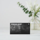 Grau farbige Visitenkarte für eine LKW-Firma (Stehend Vorderseite)