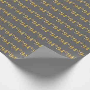 Grau, Faux-Gold 94. (Vierundneunzigstes) Ereignis Geschenkpapier