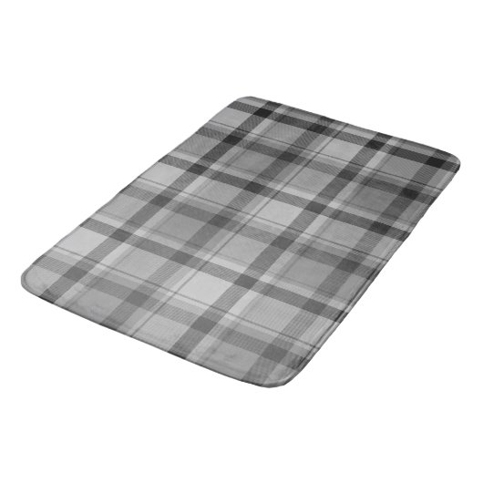 Grau Flannel drucken große Badematte (Schrägansicht)