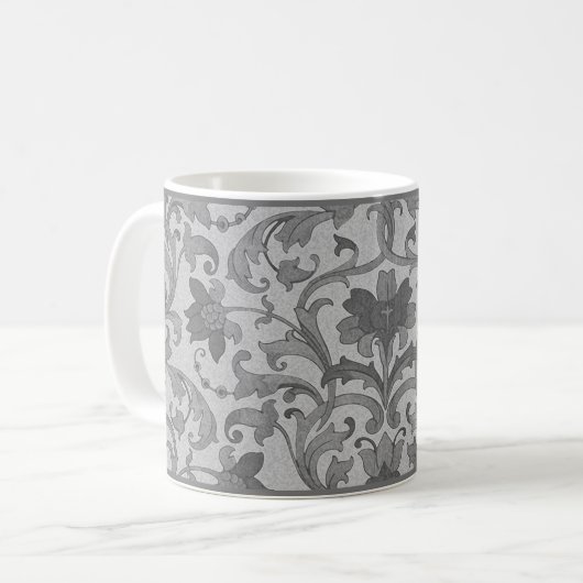 Grau-Floral Damask Tasse (Vorderseite Links)