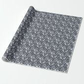 Grau Floral Watercolor Geschenkpapier (Ungerollt)