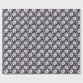 Grau Floral Watercolor Geschenkpapier (Flach)