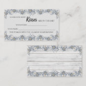 Grau Floral Wie viele Kisses Brautparty Game Platzkarte (Vorne/Hinten)