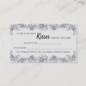 Grau Floral Wie viele Kisses Brautparty Game Platzkarte (Vorderseite)