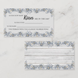 Grau Floral Wie viele Kisses Brautparty Game Platzkarte