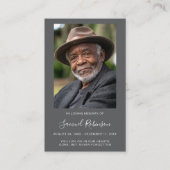 Grau-Foto-Beileid-Beerdigungskarte Visitenkarte (Vorderseite)