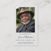 Grau-Foto-Beileid-Beerdigungskarte Visitenkarte (Vorderseite)