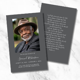 Grau-Foto-Beileid-Beerdigungskarte Visitenkarte
