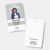 Grau | Foto Mitarbeiter-Logo oder QR CODE-Sicherhe Ausweis (Vorder- & Rückseite)