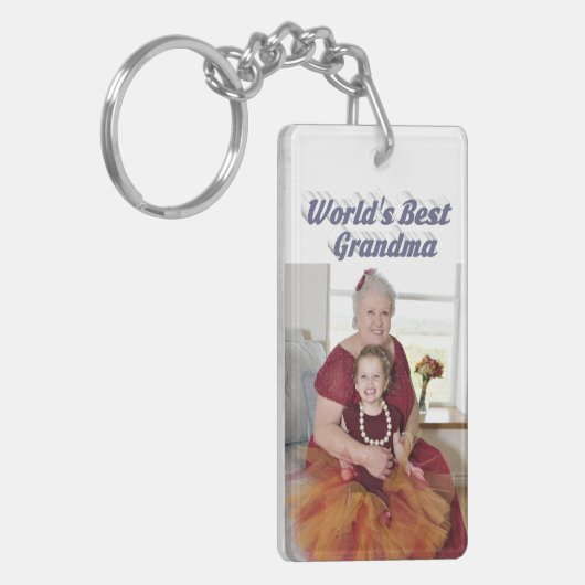 Grau-Foto-Mütter-Tag Schlüsselanhänger (Vorderseite links)