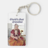 Grau-Foto-Mütter-Tag Schlüsselanhänger (Rückseite)