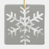 Grau Foto Ornament mit Schneeflocken (Rückseite)