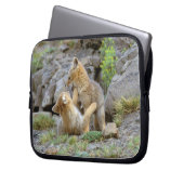 Grau-Fox-Paar (Lycalopex griseus) 2 Laptopschutzhülle (Vorderseite Links)