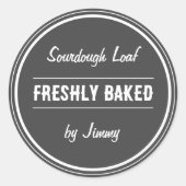 Grau | Freshly Baklet by Runder Aufkleber (Vorderseite)