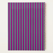 Grau Fuchsia Elegante Streifen Name Planer (Rückseite)