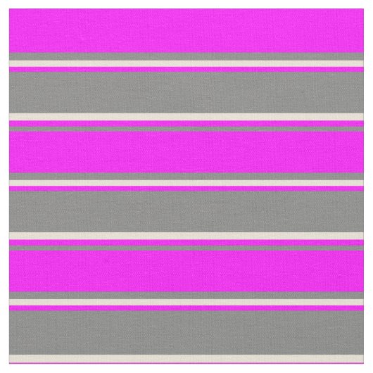 Grau, Fuchsia und Bisque Striping Muster Stoff (Nahaufnahme)