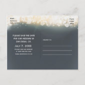 Grau-Funkeln-Lichtblast Save the Date Postkarte (Rückseite)