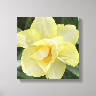 Grau für einen Tag Gelber Blumenprint Leinwanddruck