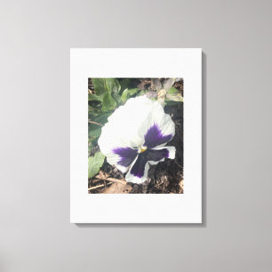 Grau für heute Weißer Blumenprint Leinwanddruck